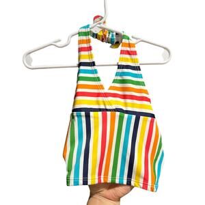 Hanna Andersson Rainbow Stripe Halter Swim Top Lined Size 90cm 3T